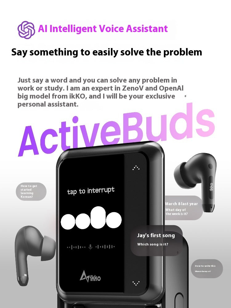 AI Smart Bluetooth Earphones – Real-Time Translation, Noise Reduction & Built-in Mic