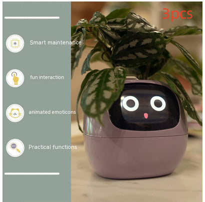 Smart AI Electronic Plant Pot – 7 Sensors, 49+ Expressions & Intelligent Water Monitor