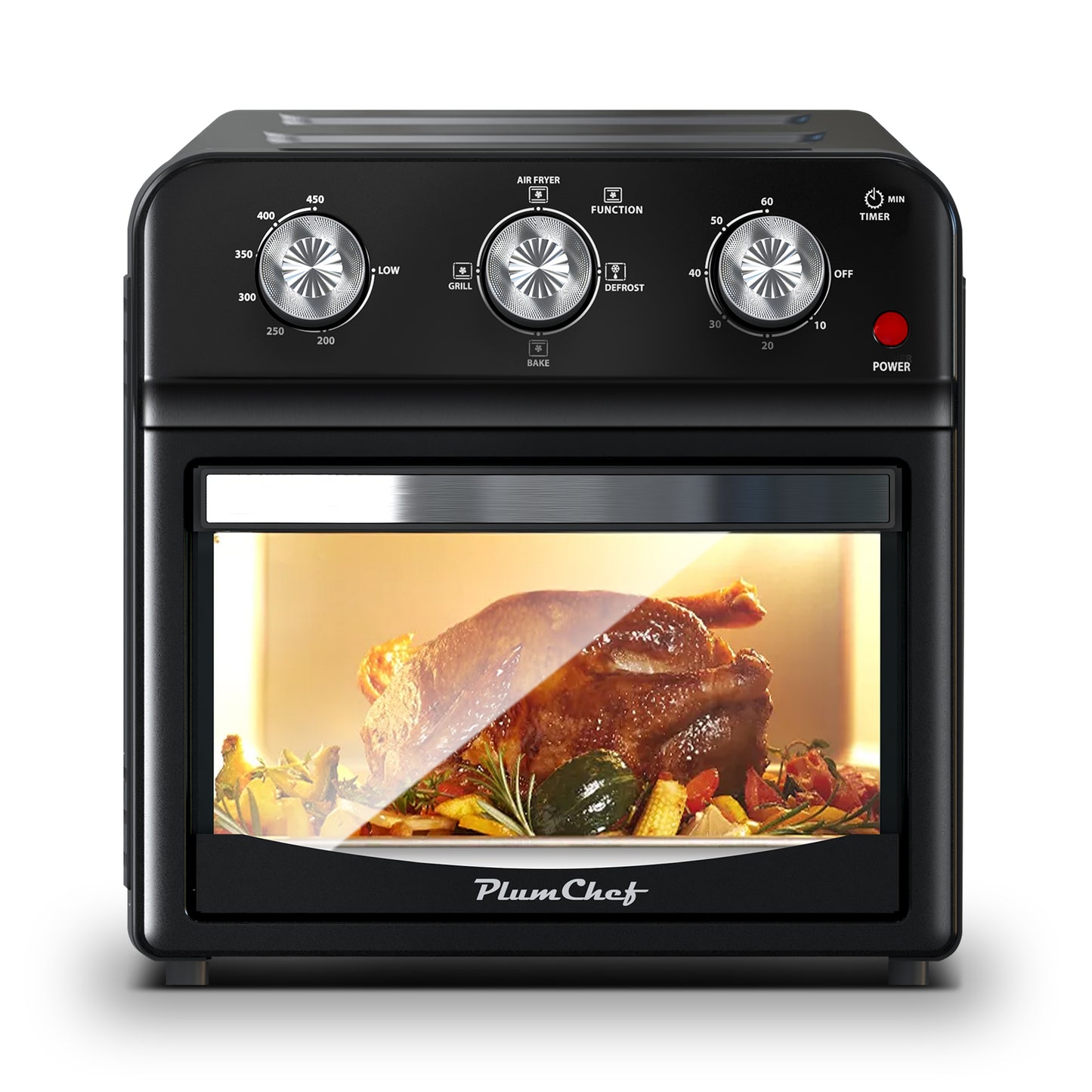 12L Multi-Function Air Fryer Oven | Grill, Bake, Defrost & Toast, Triple Knob Control, Non-Stick Basket, 12.5 Qt