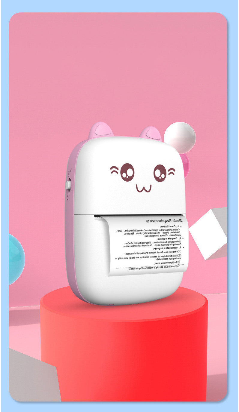 A6 Mini Bluetooth Thermal Printer | 200DPI | 1200mAh | 10mm/s | iOS & Android | Inkless | 11×8×3.5cm | 160g | Green & Pink | Printer & Paper Bundles
