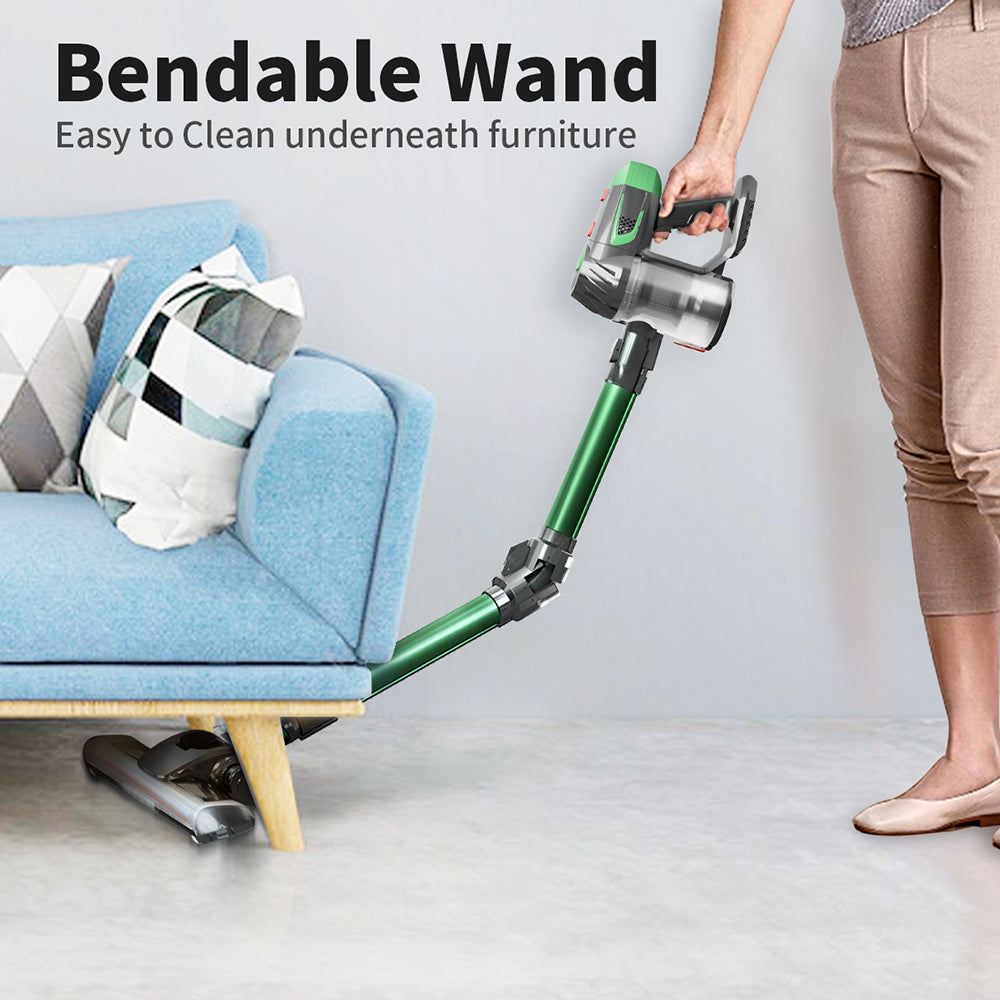 Cordless Handheld Vacuum Cleaner | 150W Dual Motor | 9KPa | HEPA | Mite Removal | Pet Hair | Foldable | Green