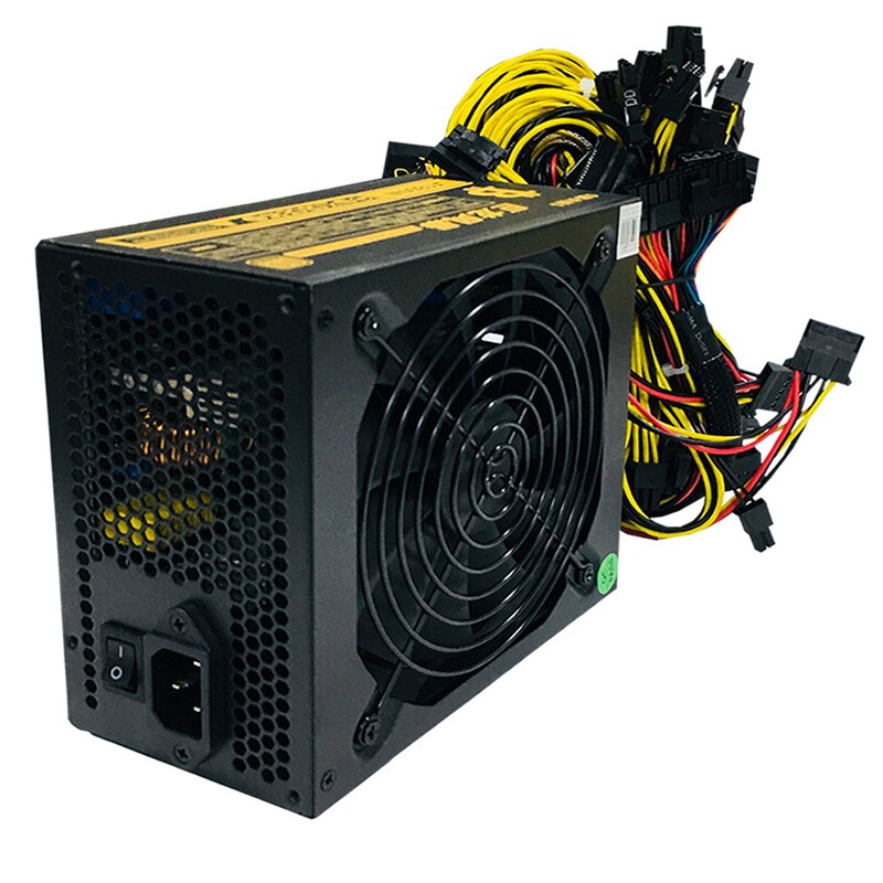High-Wattage ATX Server & Multi-GPU Power Supply | Active PFC | 12×(6+2) PCIe | 4+4 CPU | CE Certified | AMD Compatible | Black