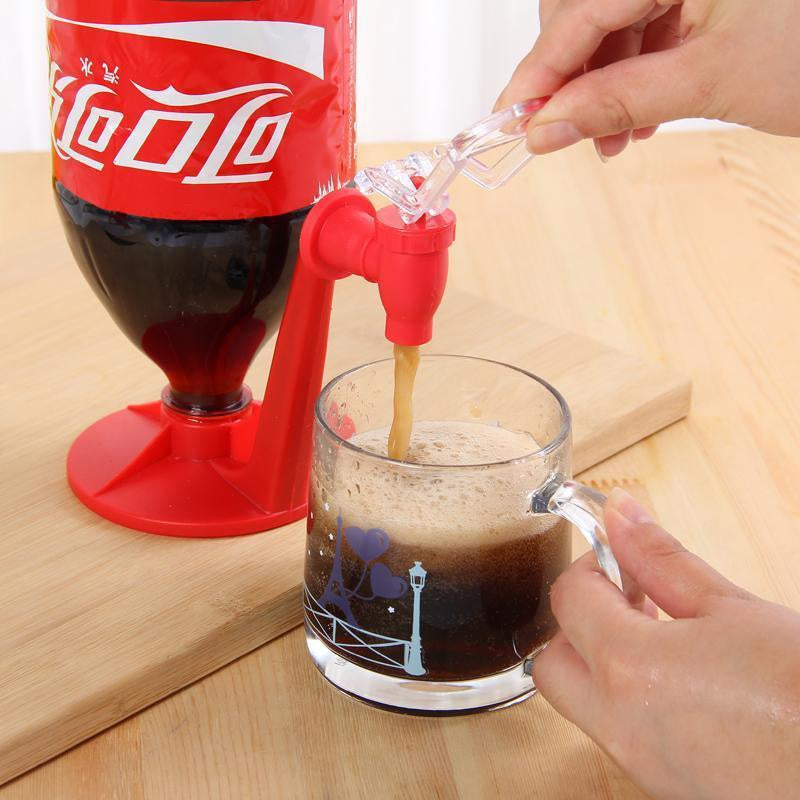 Automatic Inverted Bottle Drink Dispenser | ABS & TPR | 15cm | Hands-Free | Fits Most Bottles | No Mess | Home, Kitchen, Office & Party | Red | With & Without Gift Box