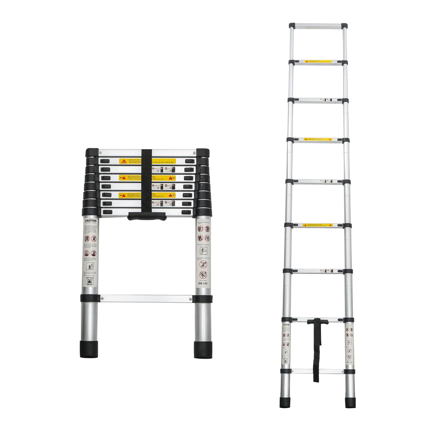 8.5ft Aluminum Telescoping Extension Ladder | 330 lbs Capacity, Collapsible, Multi-Purpose, RV & Outdoor
