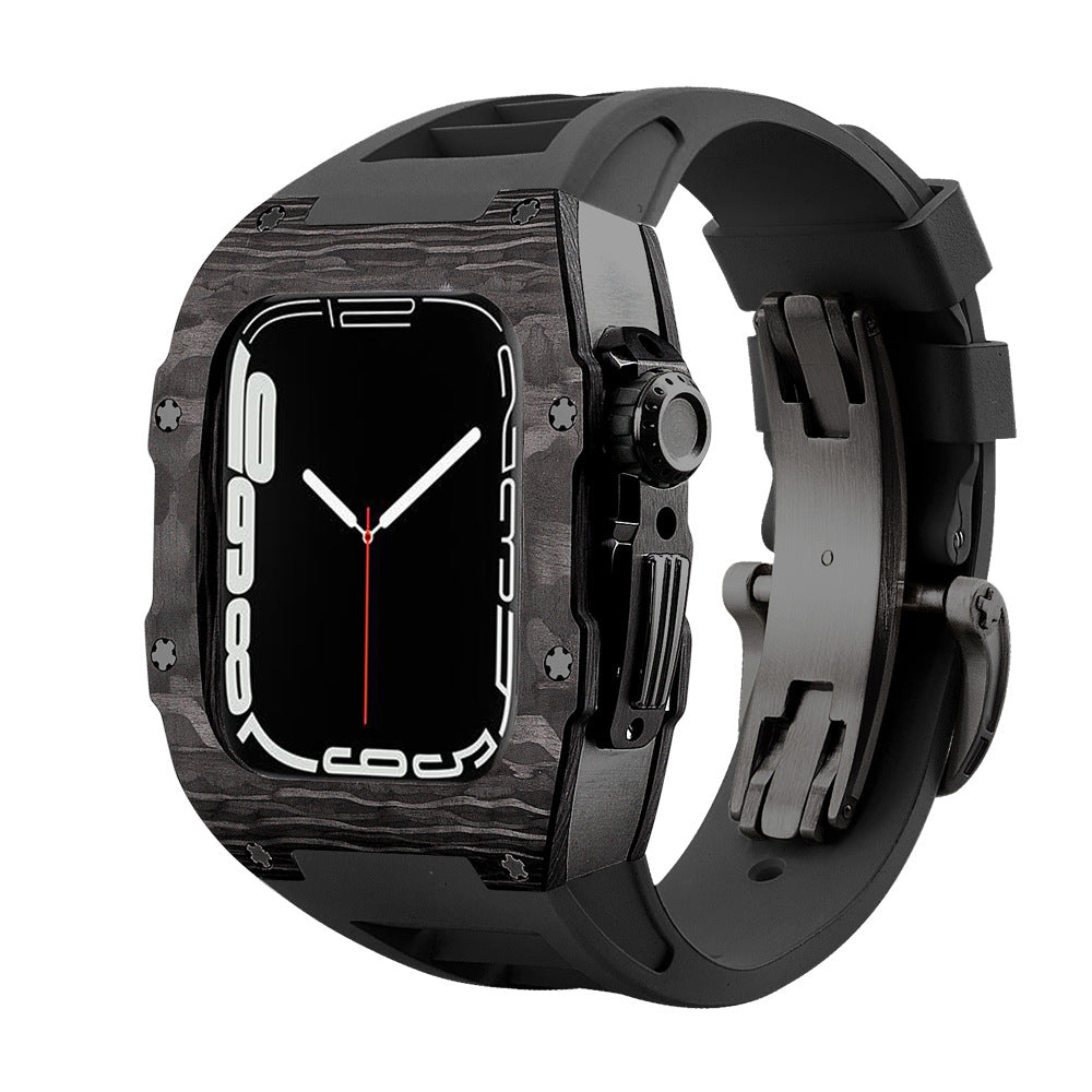 Carbon Fibre Apple Watch Strap – Fluoroelastomer Band, 44mm & 45mm, 21 Styles