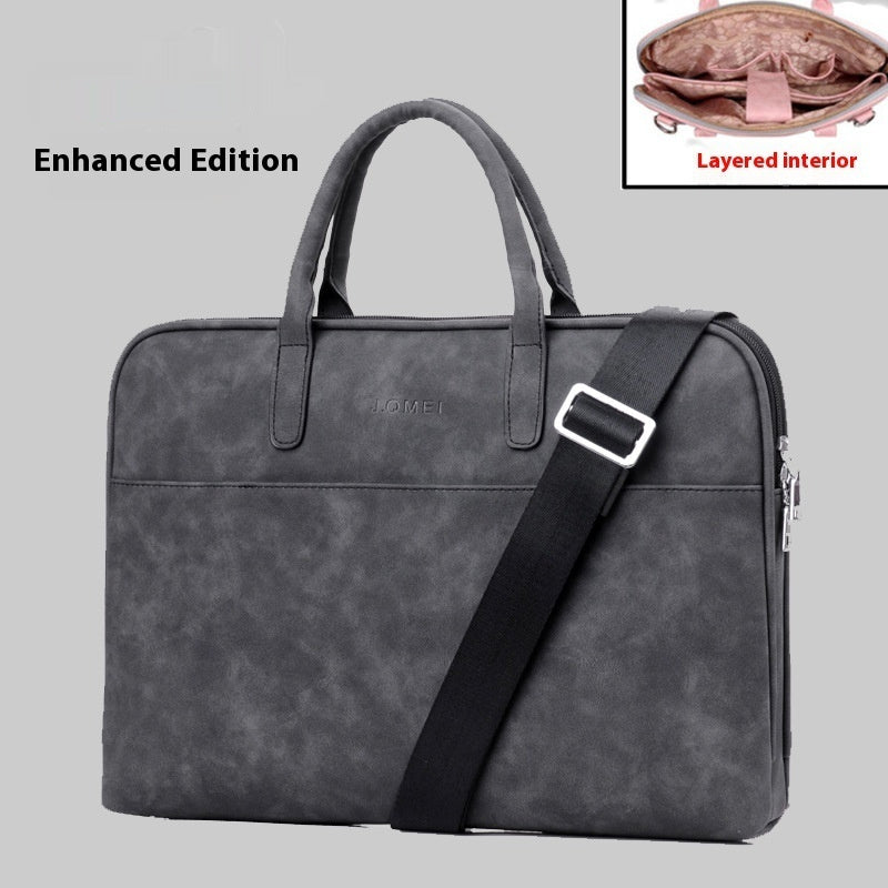 Faux Leather Laptop Shoulder Bag for Women | 13.3"–17.3" | Waterproof, Multi-Pocket | Black, Pink, Red