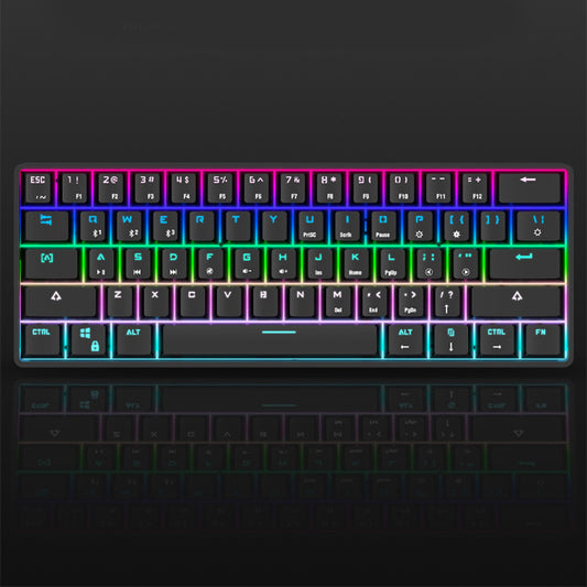 Wireless Bluetooth Mechanical Keyboard | Colorful PBT Keycaps | 29.5×11×4cm | 10m Range | Desktop, Laptop & Tablet | Black & White
