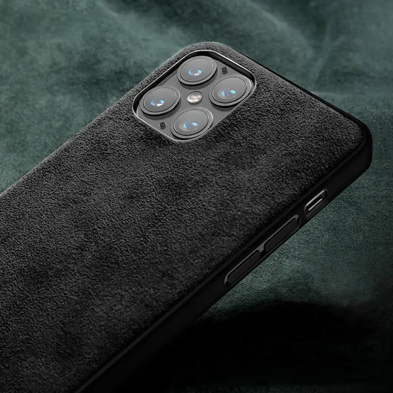 Anacotte Luxeium Premium Microfiber Suede iPhone Case – Luxury Handcraft | Black, Green, Blue