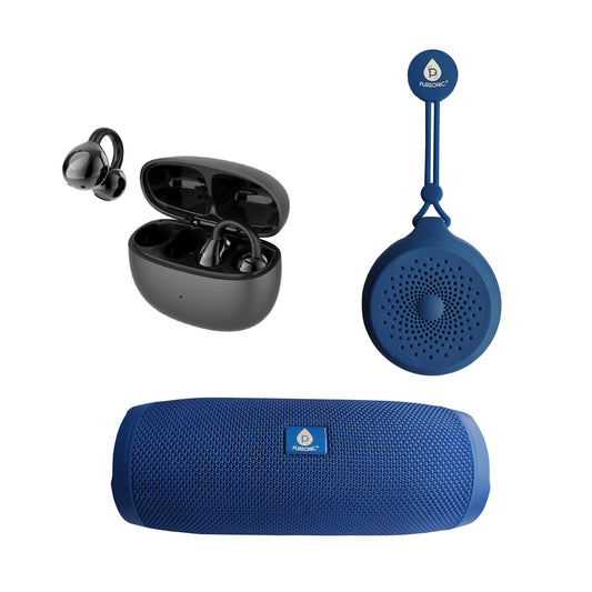 Total Audio Freedom Collection – Wireless Earbuds + 360° Speaker + Waterproof Speaker Bundle