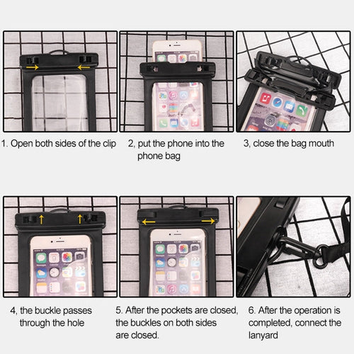 Waterproof Bag Phone Pouch Cover Mobile Case for Beach Outdoor - SUNSHINE1504