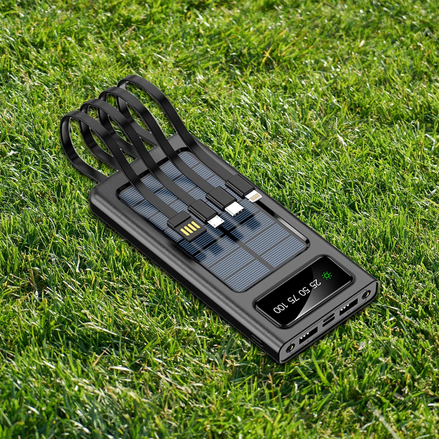 Pursonic LED Portable Solarsync Power Bank – Solar Charging, Built-In Flashlight & Multi-Port USB