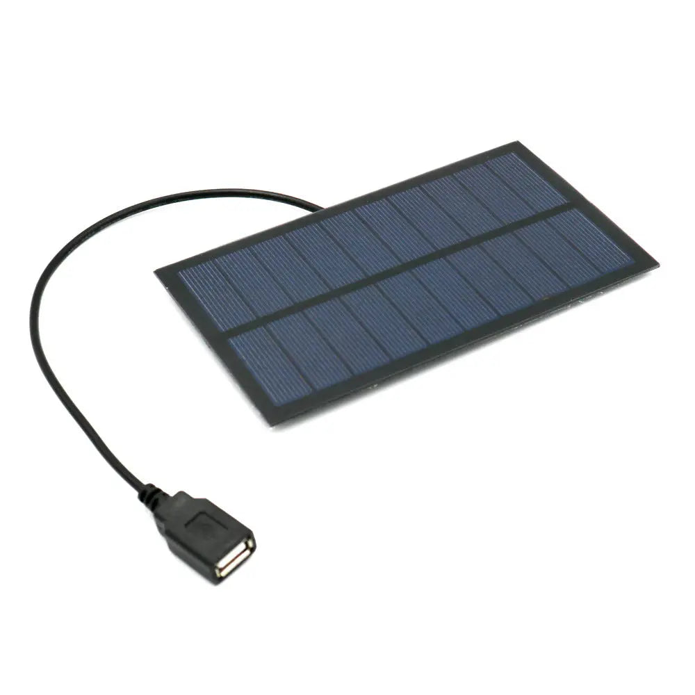 Portable USB Solar Charger – 5V 6W Waterproof Solar Panel for Outdoor Charging | Black & White