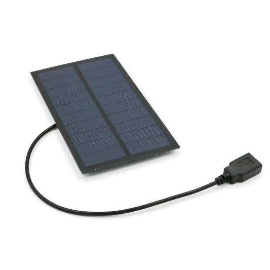 Portable USB Solar Charger – 5V 6W Waterproof Solar Panel for Outdoor Charging | Black & White