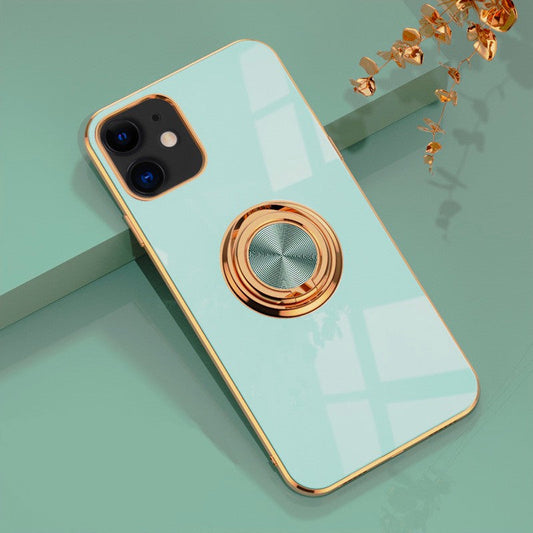 Ringora Electroplated Magnetic Ring Holder iPhone Case – 360° Ring Stand & Magnetic Car Mount