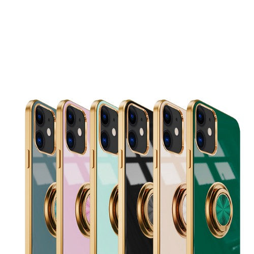 Ringora Electroplated Magnetic Ring Holder iPhone Case – 360° Ring Stand & Magnetic Car Mount