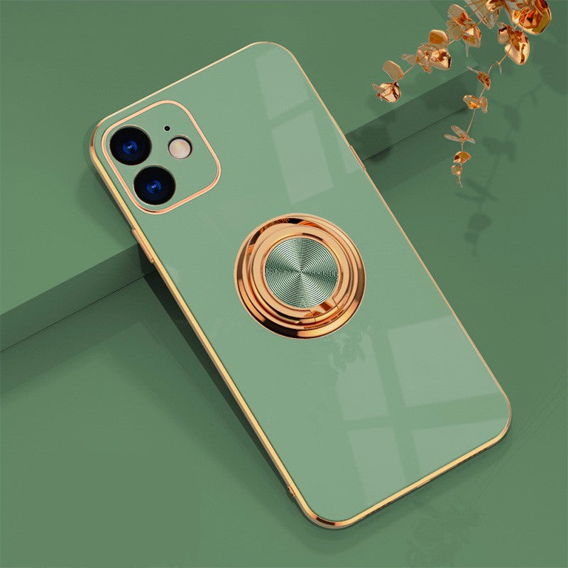 Ringora Electroplated Magnetic Ring Holder iPhone Case – 360° Ring Stand & Magnetic Car Mount