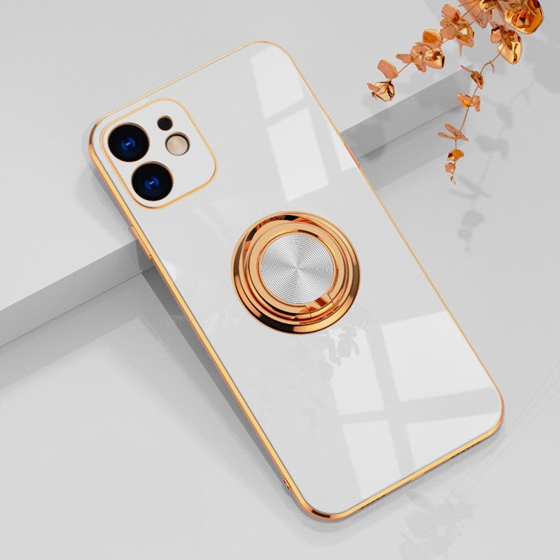 Ringora Electroplated Magnetic Ring Holder iPhone Case – 360° Ring Stand & Magnetic Car Mount