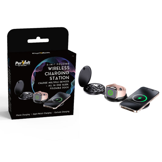 Complete Wireless Charging & Comfort Bundle – Sip & Charge Mug Warmer + 5-in-1 Folding Wireless Charging Station