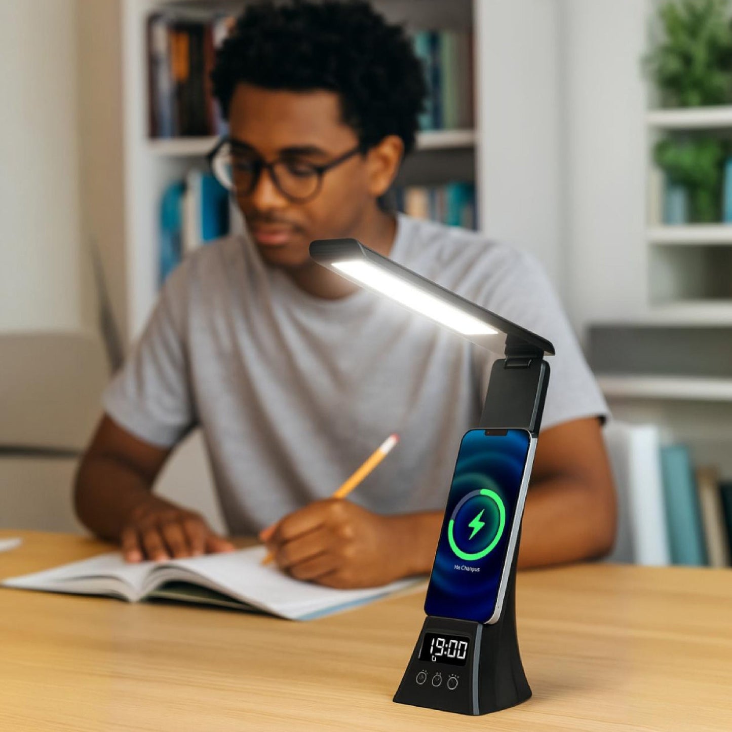 Modern Workspace Productivity Bundle – Pursonic 3-in-1 LED Desk Lamp + Sip & Charge Wireless Charger & Mug Warmer