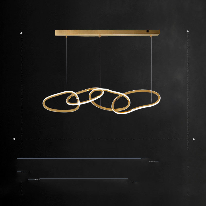 Postmodern Grass Rattan & Glass Ring LED Chandelier | 3-6 Rings, Stepless Dimming, 111-240V, 15-30㎡