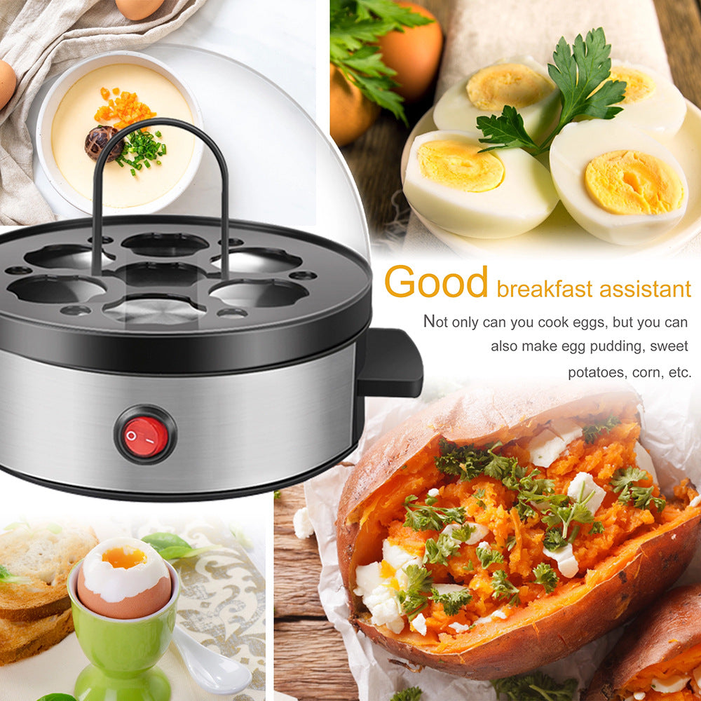 Multifunctional Egg Cooker & Mini Egg Steamer | ABS & Stainless Steel | EU Plug | Breakfast Kitchen Appliance