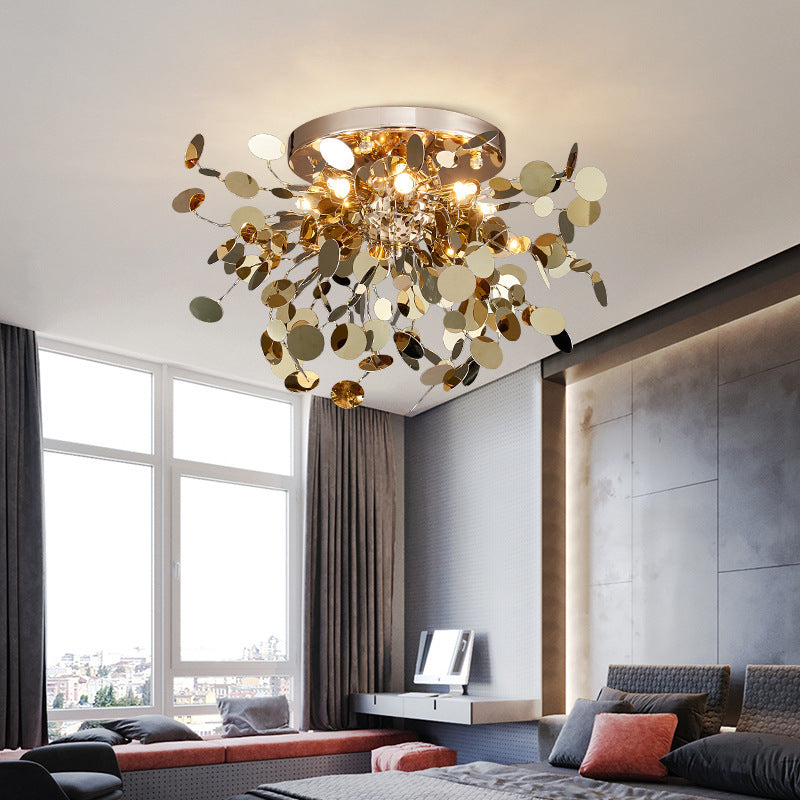 8055C-8L Stainless Steel G9 Tree Blade Chandelier | 2 Sizes D380 & D500, 220V, 15-20㎡, Multi-Space