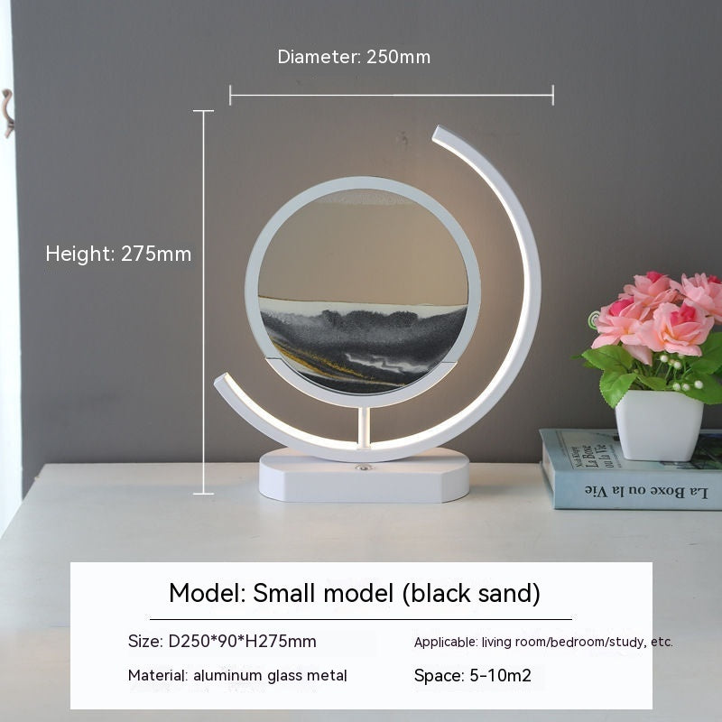 Quicksand LED Decorative Lamp | 3D Flowing Sand Art Light | Aluminium & Glass | 250×240mm | Semicircle | Touch Switch | 8 Sand Colours | Modern Minimalist | Home & Office Decor Gift