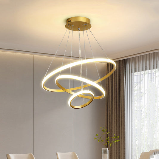 Gold Smart LED Chandelier | Aluminium Alloy | 54W–108W | Tricolor Dimming & Smart Control | Living Room, Dining Room & Bedroom