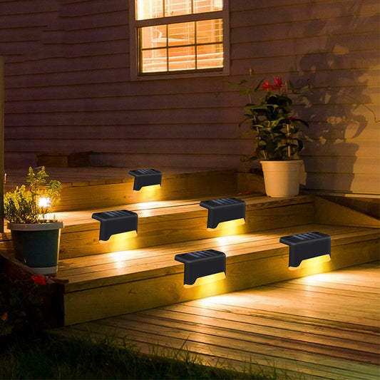 Solar Courtyard Stair Step Light | IP55 Waterproof | 0.2W | ABS | Warm White & Cool White | 75×44×42mm | Black | Garden, Pathway & Staircase | 1, 4, 8 & 20pc Packs