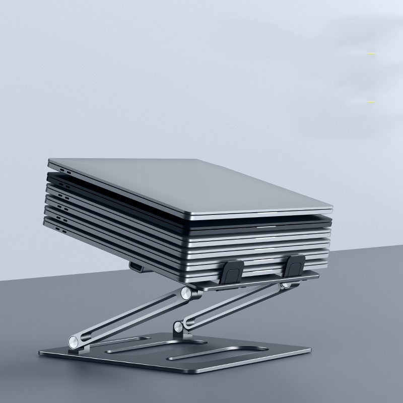 Aluminum Alloy Adjustable Laptop & Tablet Stand | 340mm Elevation | Ergonomic Lazy Bracket | Dark Grey & Silver