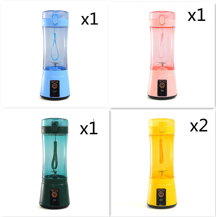 380ml USB Rechargeable Portable Personal Blender | 2000mAh, Food-Grade PC, Dual Safety Protection, Blue, Green, Pink & Yellow
