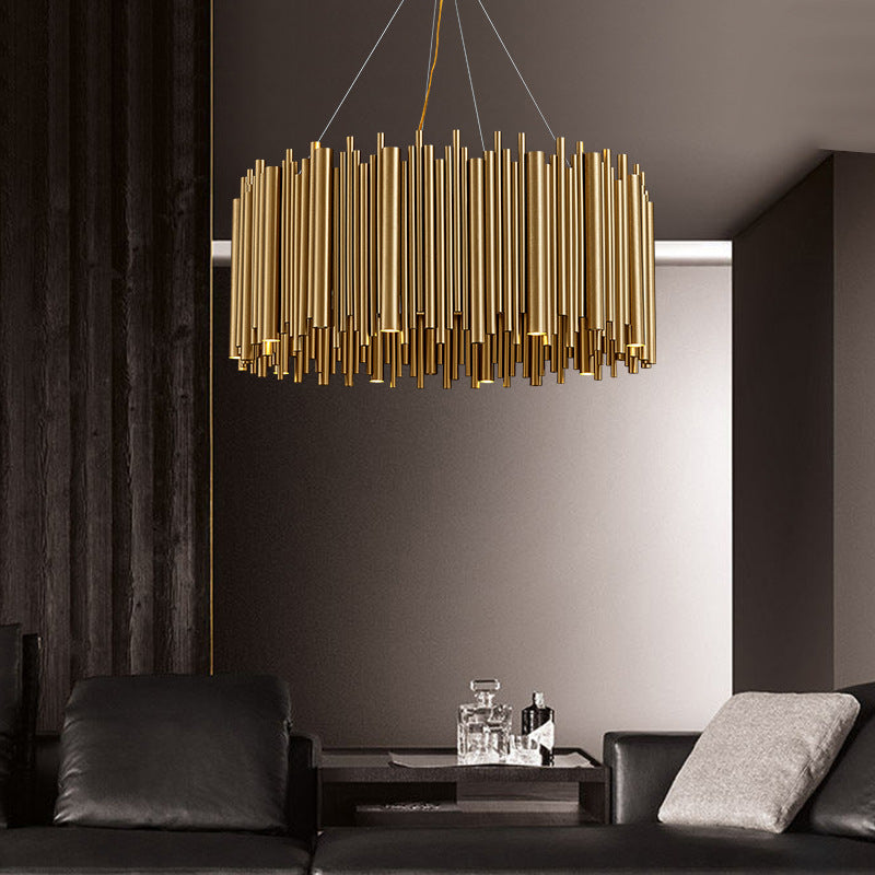 Postmodern Light Luxury Stainless Steel G9 LED Chandelier | 3 Sizes D600-D1000, 220V, Villa & Living Room