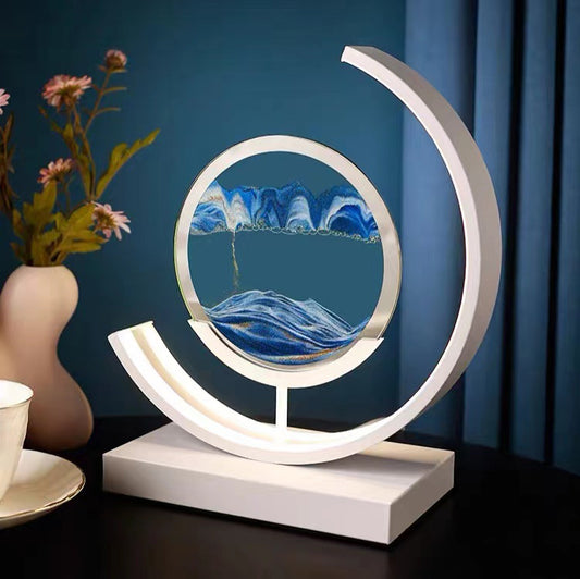 Quicksand LED Decorative Lamp | 3D Flowing Sand Art Light | Aluminium & Glass | 250×240mm | Semicircle | Touch Switch | 8 Sand Colours | Modern Minimalist | Home & Office Decor Gift