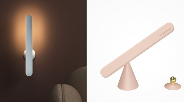 Magnetic Suction Touch Table Lamp | Geometric Design | USB | PC Shade | European Style | Khaki & White | 1PC & 2PCS