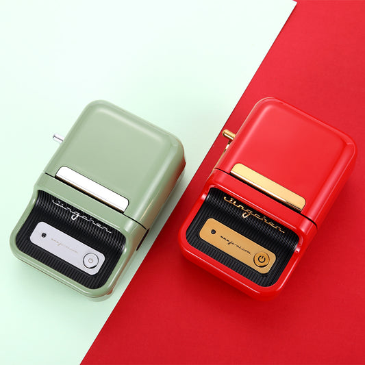B21 Bluetooth Thermal Label Printer | 203DPI, Android & iOS | Text, Barcode & QR Code | Black, Green & Red
