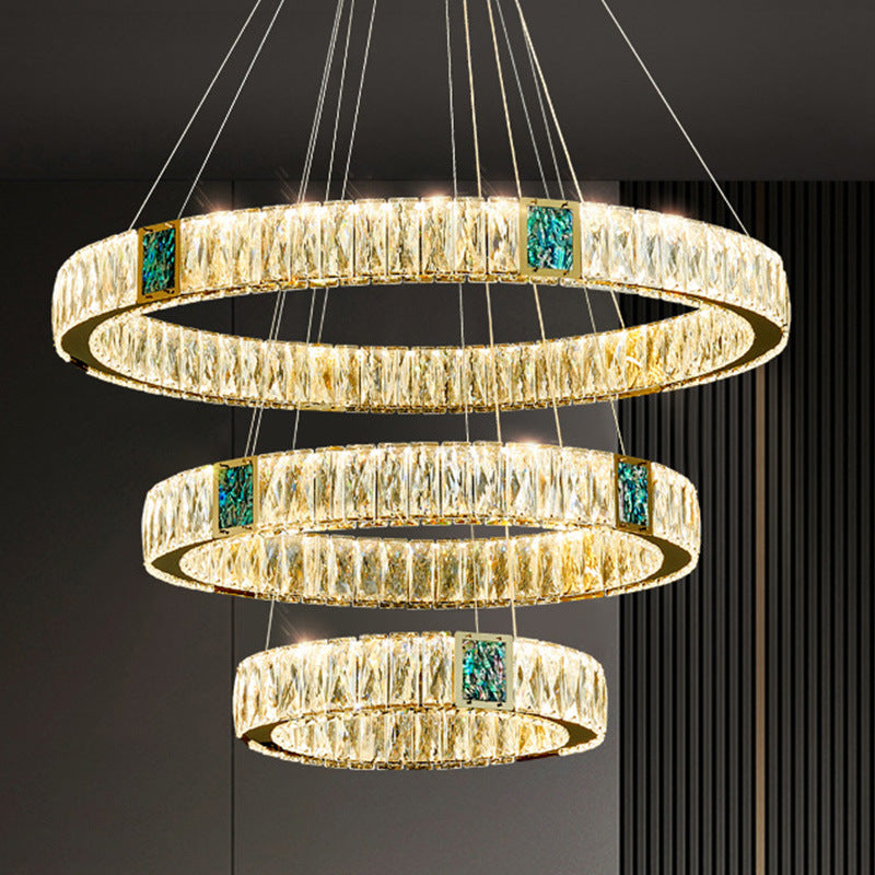 HEKEYLT-6803 Light Luxury Crystal Chandelier | K9 & Plain Crystal, Touch Switch, 14 Sizes, LED, 20,000h