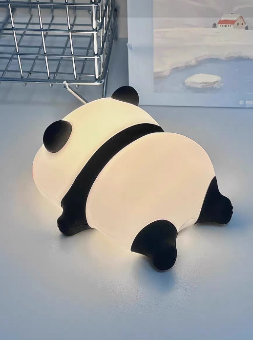 Silicone Animal Night Light | BPA-Free | 3 Brightness Levels | 30-Min Timer | 6hr Battery | Type-C | Kids Bedroom | Black, Pink, Panda & Rabbit