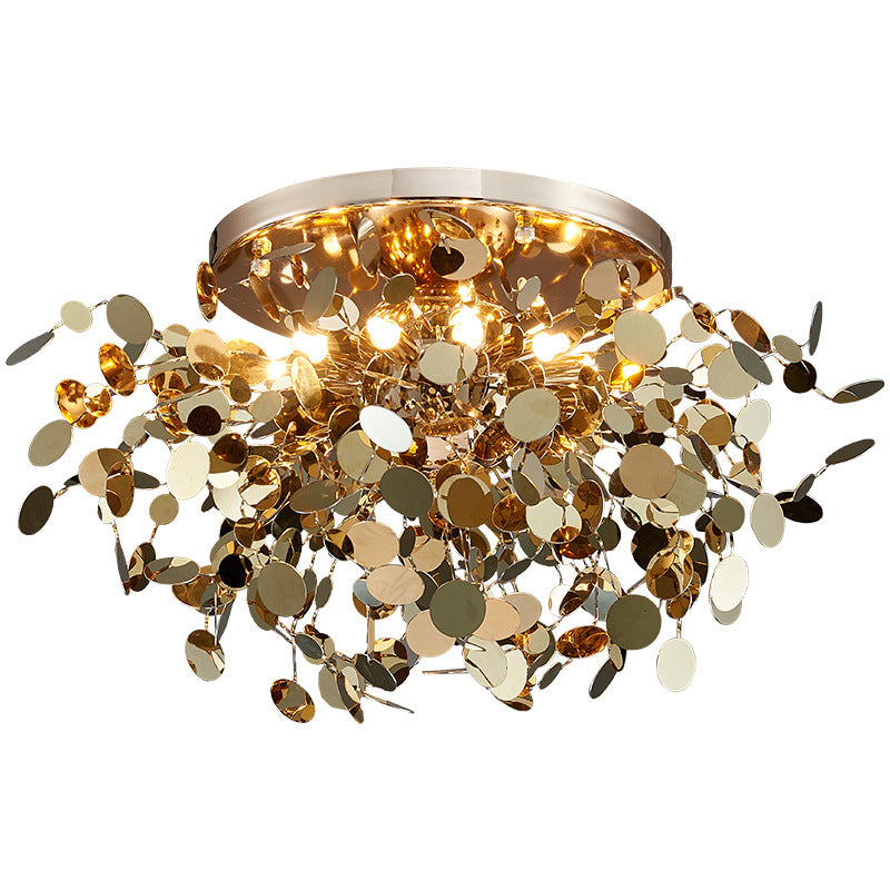 8055C-8L Stainless Steel G9 Tree Blade Chandelier | 2 Sizes D380 & D500, 220V, 15-20㎡, Multi-Space