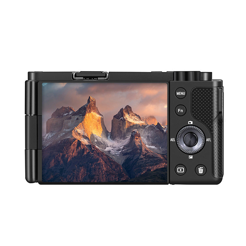 Portable Digital Mirrorless Camera | Touch Screen, Ultra Wide-Angle, Vlog & Travel (Black/White)