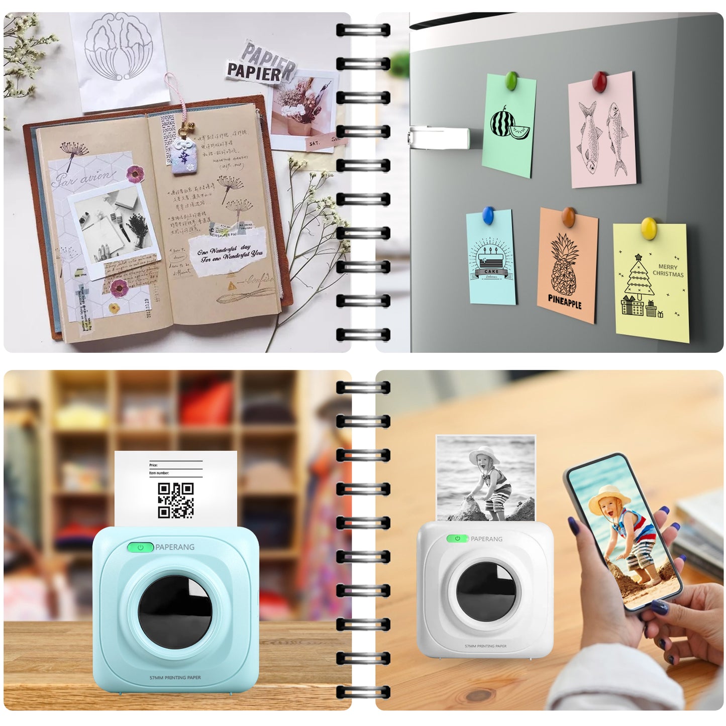 Pocket Bluetooth Thermal Label Printer | Portable Sticker & Label Maker | Home & Office | White