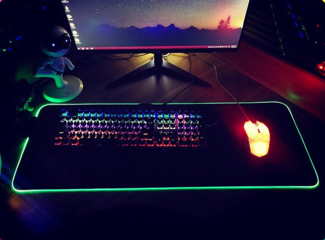 RGB LED Gaming Mouse Pad | 12 Lighting Modes | USB Powered | 3mm & 4mm | 7 Sizes | Desk & Gaming Setup