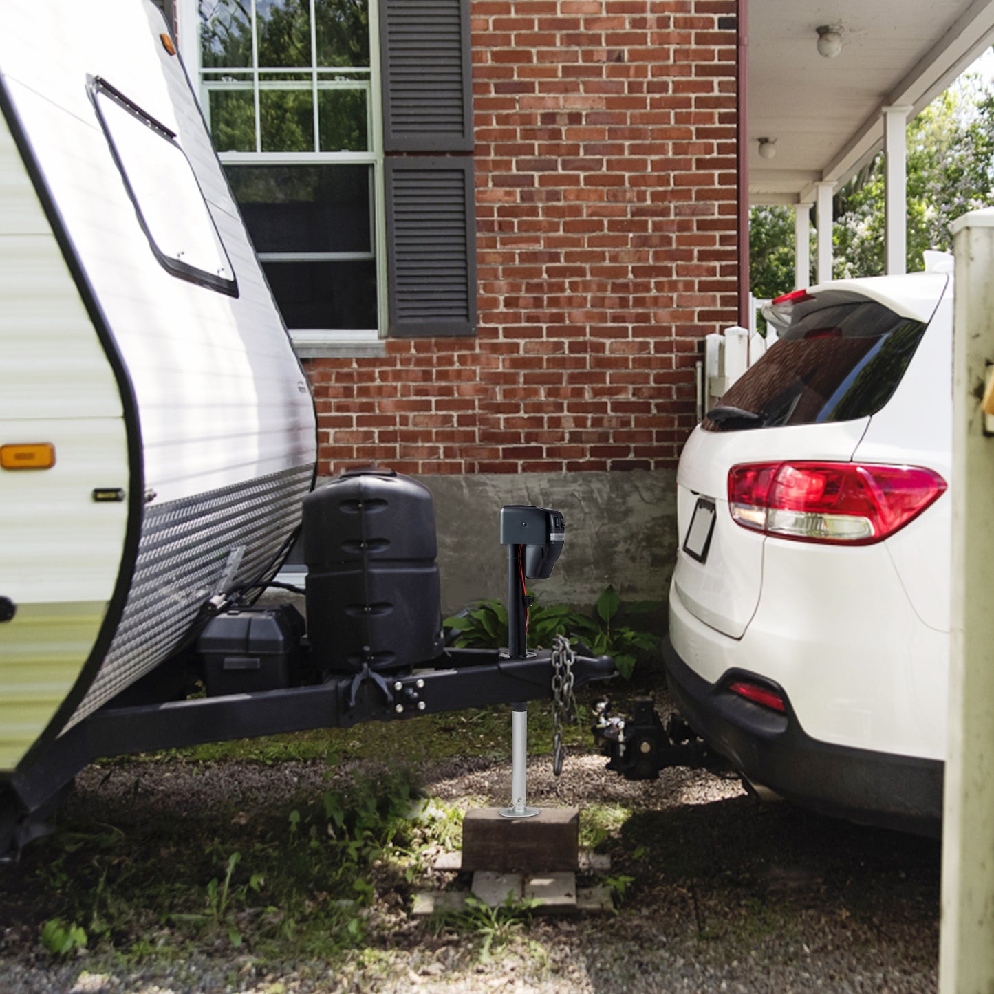 VEVOR 4000 lbs Electric Trailer Tongue Jack | 9.84"-33.85" Travel, Waterproof Cover, RV & Utility Trailer