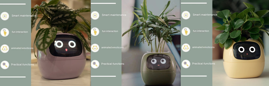 Smart AI Electronic Plant Pot – 7 Sensors, 49+ Expressions & Intelligent Water Monitor