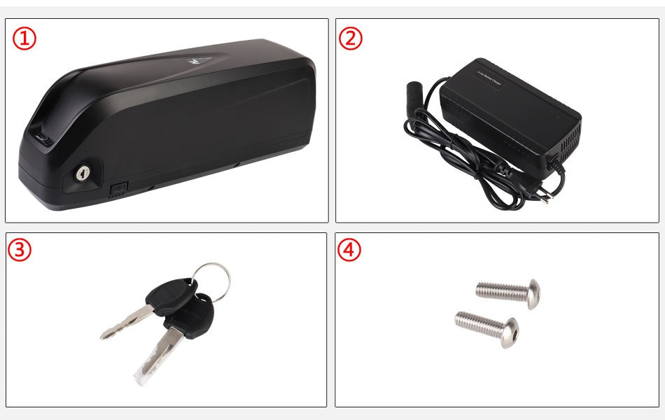 E-Bike Lithium Battery Pack – 36V / 48V / 52V Hailong with BMS Protection