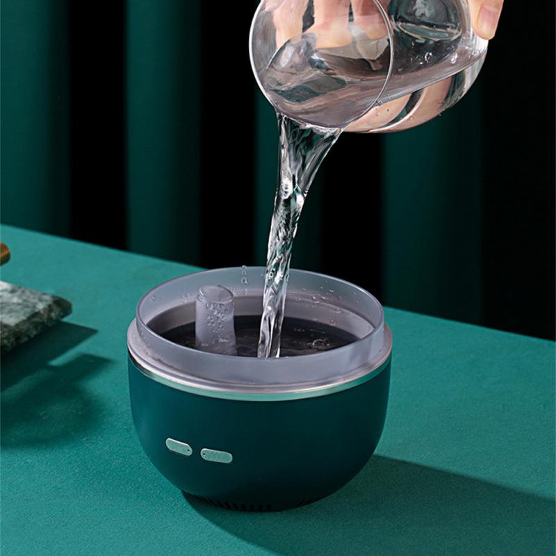 Creative Ultrasonic Aromatherapy Humidifier | Colourful Gradient Light | Nanometre Fog | 8hr Timer | USB | 120×120×151mm | Green & White