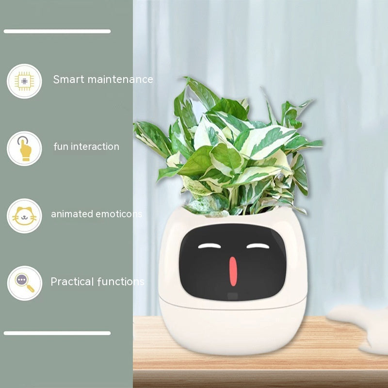 Smart AI Electronic Plant Pot – 7 Sensors, 49+ Expressions & Intelligent Water Monitor