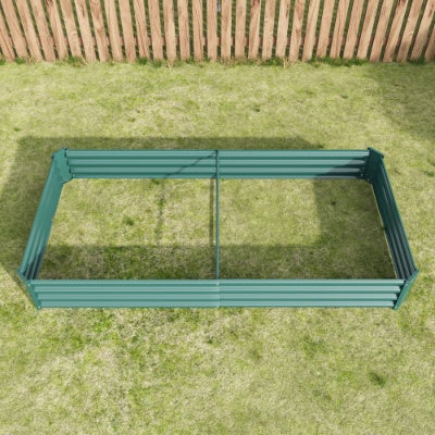 Metal Raised Garden Bed Kit | 7.6'×3.7', 27 cu.ft, Anti-Rust, Open Bottom, 10-Min Assembly, Silver
