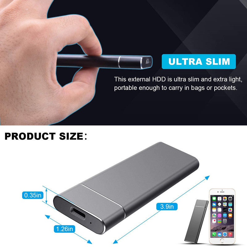 Portable External SSD | 480–520 MB/s | 500GB, 1TB & 2TB | TLC NAND | USB | 5 Colours | Mac & PC