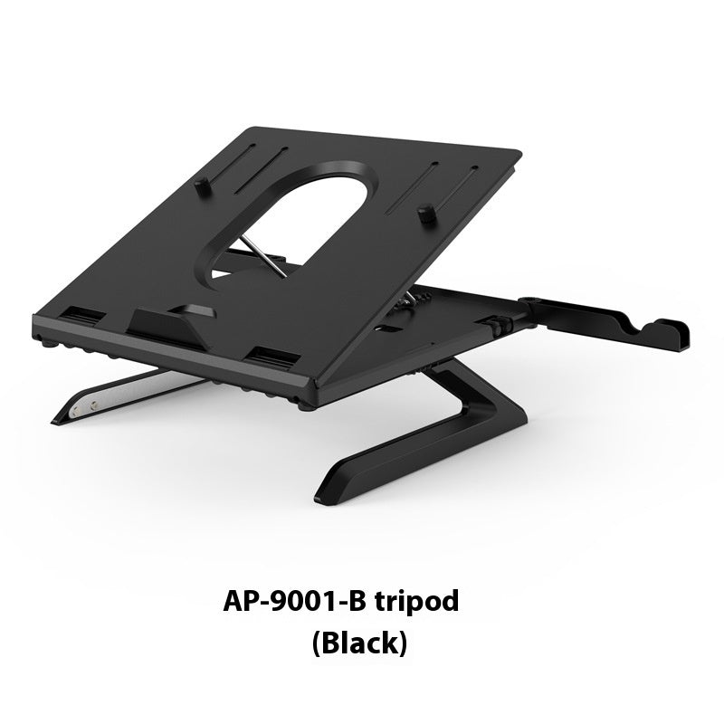 3-in-1 Aluminium Laptop Stand | 9-Level Angle | Dual Phone Holders | Keyboard Storage | Cooling Vent | 10–15.6” | 10kg Load | Black & White