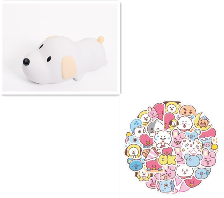 Cute Silicone Animal Night Light | ABS & Silicone | 1,200mAh | USB Rechargeable | 3W | 124×77×110mm | Dog & Warm Light | Kids Room, Bedroom & Bedside | Holiday Gift